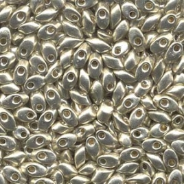 L.Magatama 4X7 mm.Duracat Galvinized silver 5 