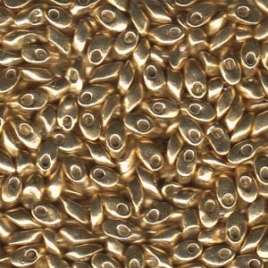 L.Magatama 4X7 mm.Galvinized Gold  5 .