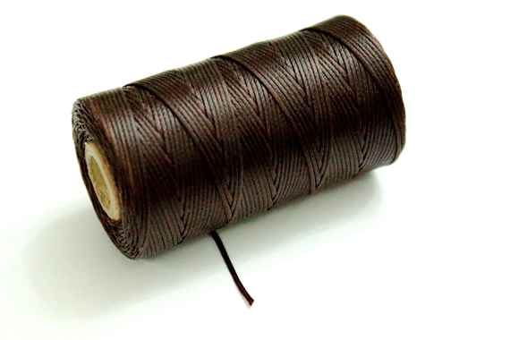 Шнур плетеный хлопок/полистер с воском. 1 метр. 1 мм. Коричневый винтаж.