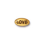 <h5>Бусина символ "love" (золото антик) - №А062з</h5>